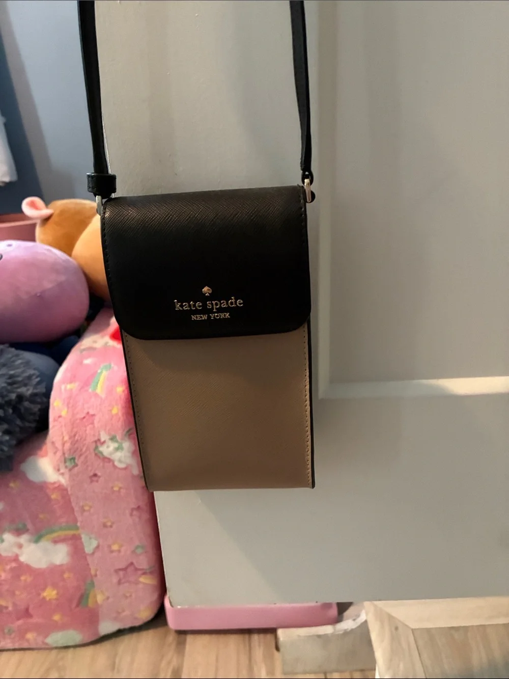 kate spade Two-Tone Black and Beige Crossbody Phone Case